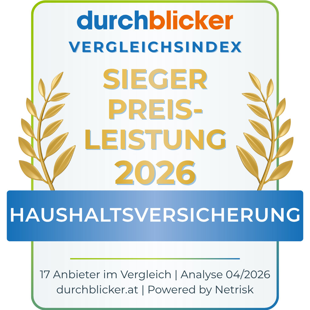 Auszeichnung der Wüstenrot Haushaltsversicherung in der Kategorie Sieger Preis-Leistung mit dem durchblicker Vergleichsindex
