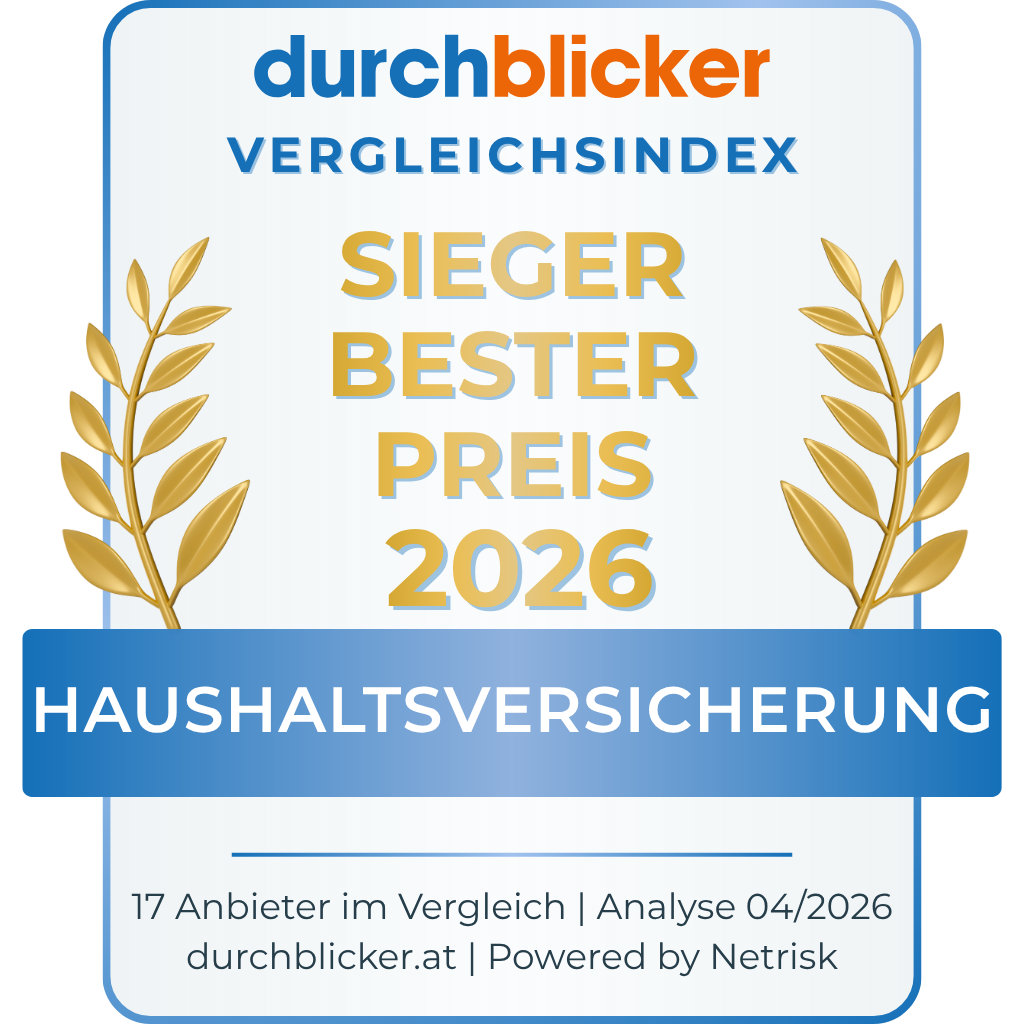 Auszeichnung der Wüstenrot Haushaltsversicherung in der Kategorie Sieger Bester Preis mit dem durchblicker Vergleichsindex