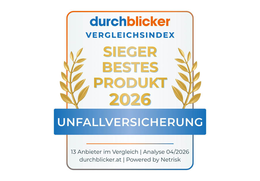 Auszeichnung der Wüstenrot Unfallversicherung in der Kategorie Sieger Bestes Produkt mit dem durchblicker Vergleichsindex