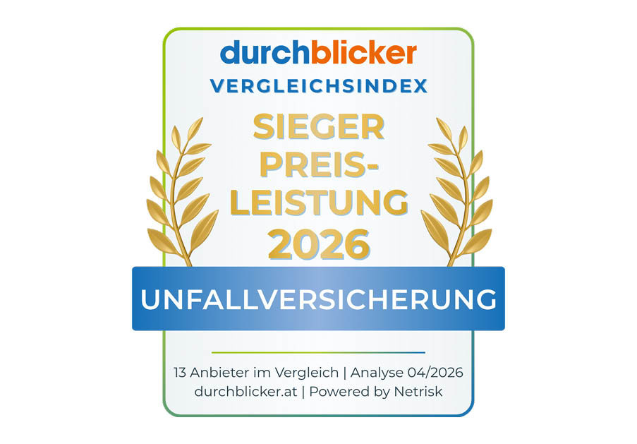 Auszeichnung der Wüstenrot Unfallversicherung der Kategorie Preis-Leistung mit dem durchblicker Vergleichsindex