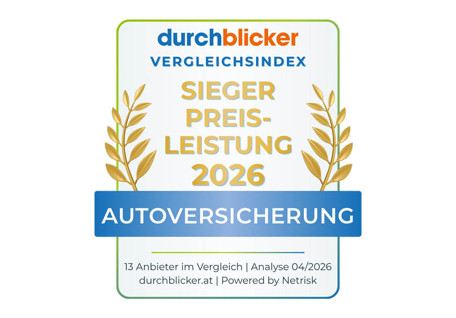 Auszeichnung der Wüstenrot Autoversicherung in der Kategorie Preis-Leistung mit dem durchblicker Vergleichsindex