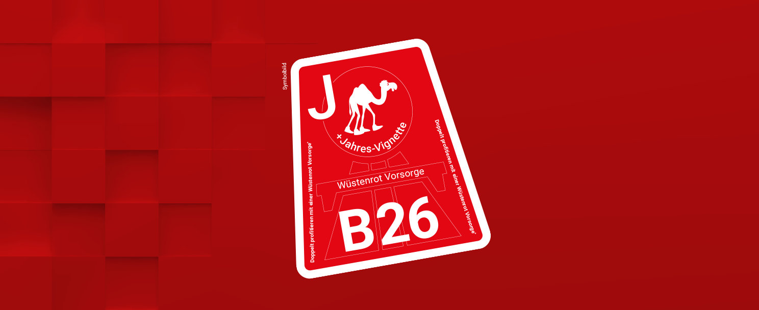 Beispielbild einer Jahresautobahnvignette für 2026