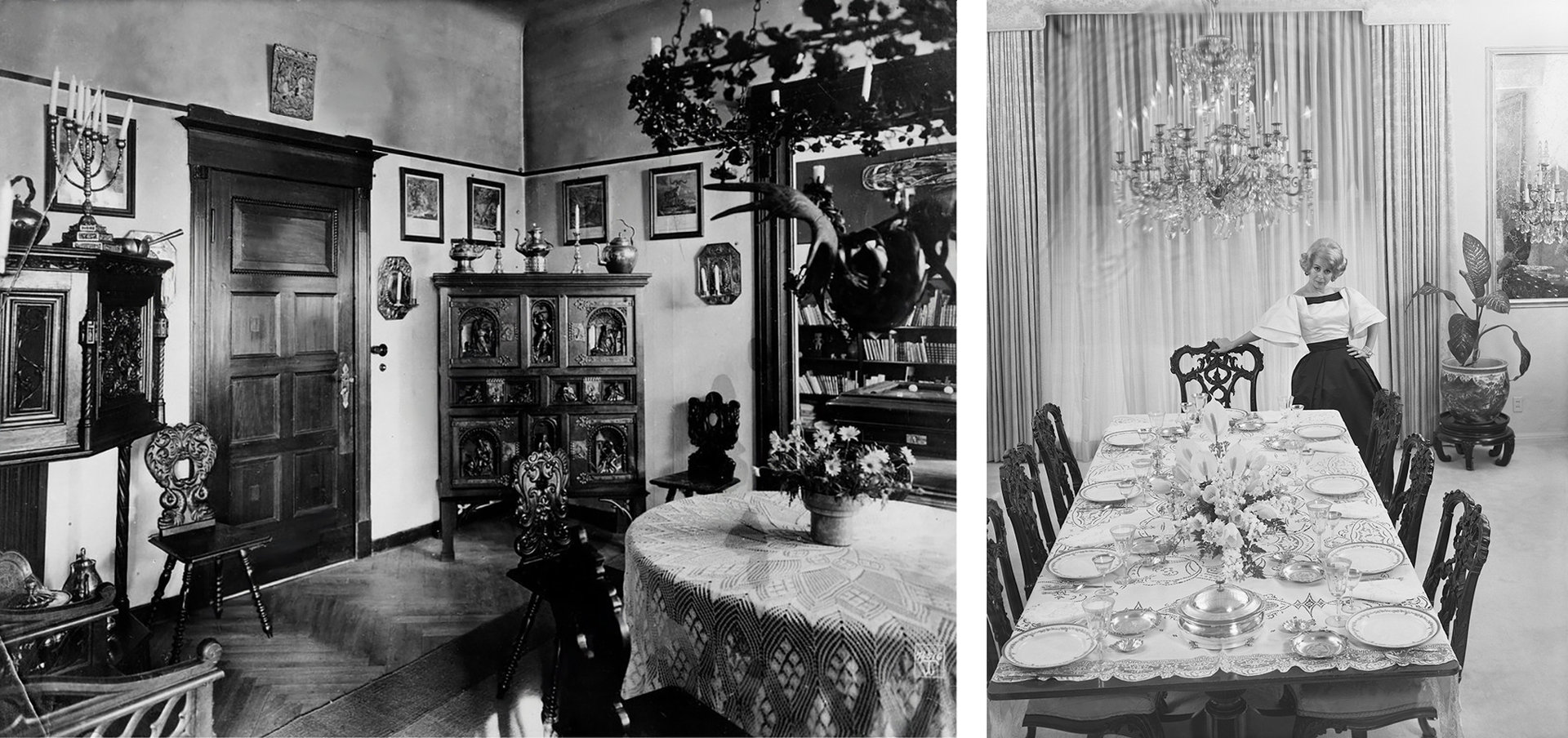 Zwei Bilder von Esszimmern