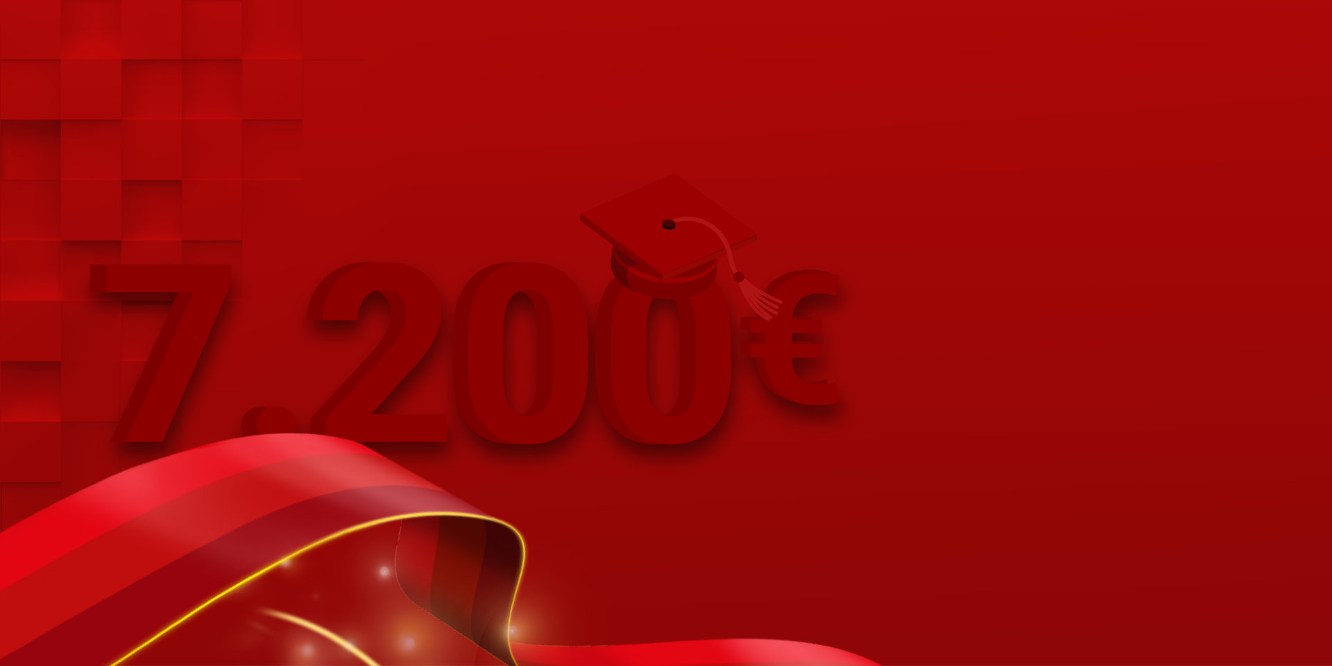 Grafik mit der Zahl 7.200 Euro, dem Wert des Wüstenrot Bildungsbausparers