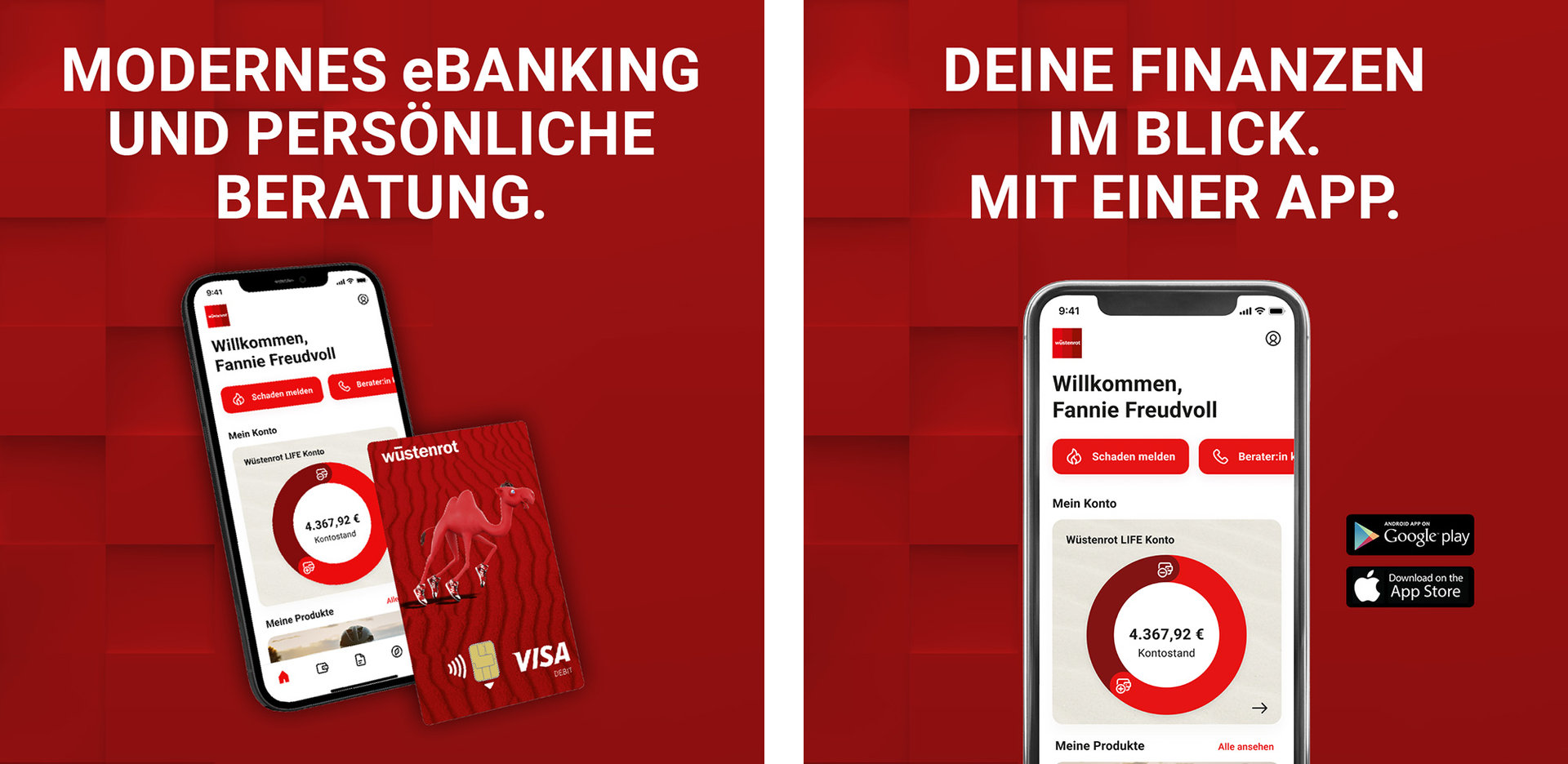 Abbildungen der Wüstenrot-App