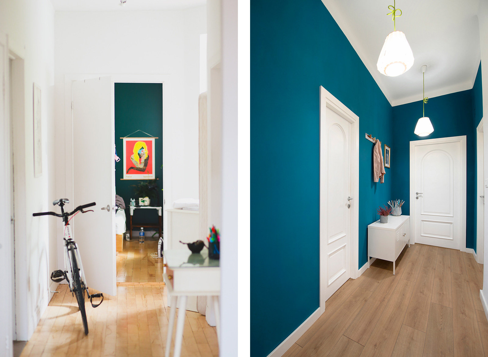 Raum für Farbe. Kräftige Farben eignen sich eher für große Flure.