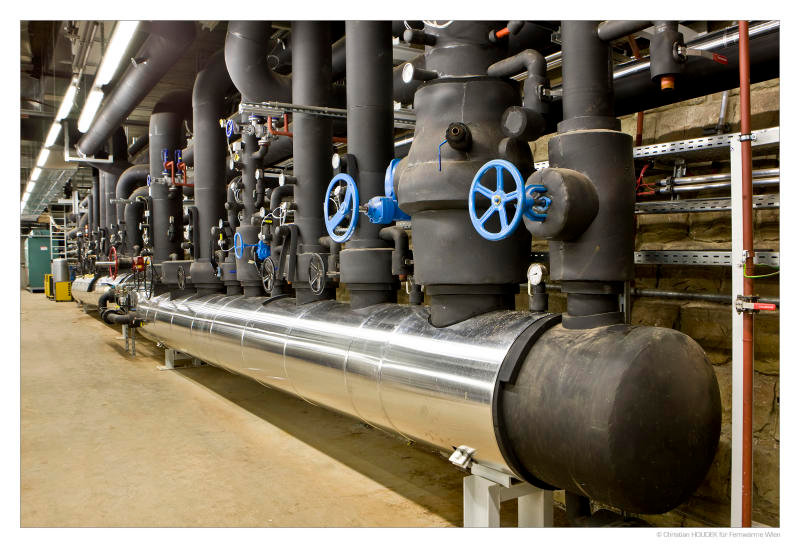 Der Kälteverteiler einer Fernkälteanlage von Wien Energie