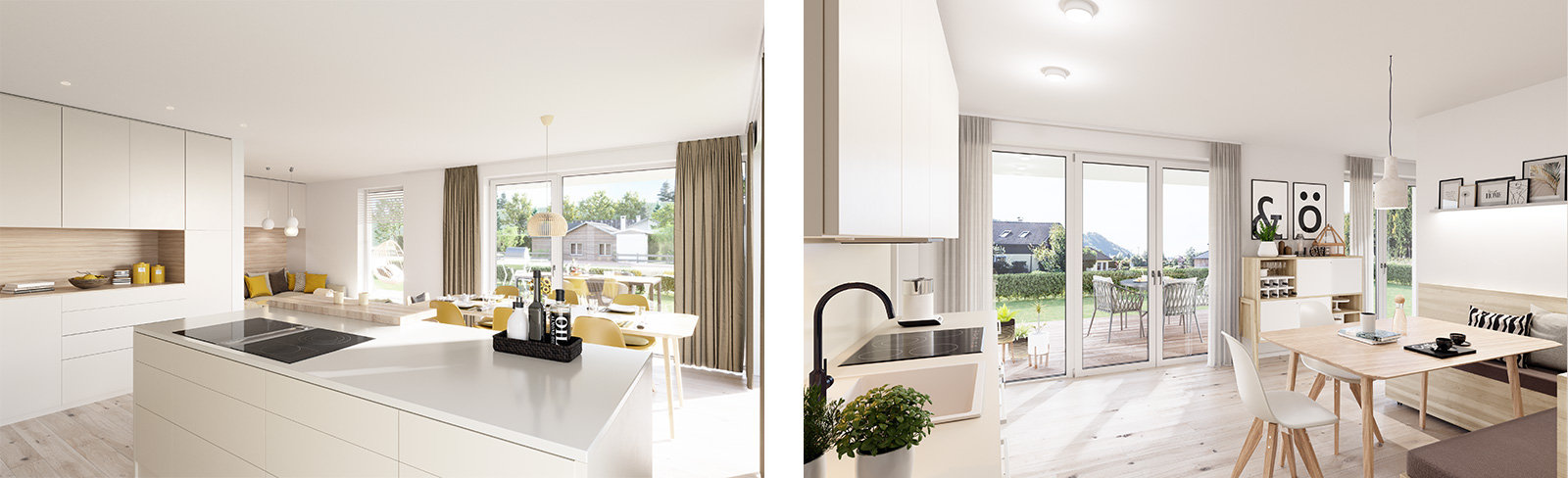 Kleines Haus ganz groß: Innenansichten links eines 90-, rechts eines 70-Quadratmeter-Hauses