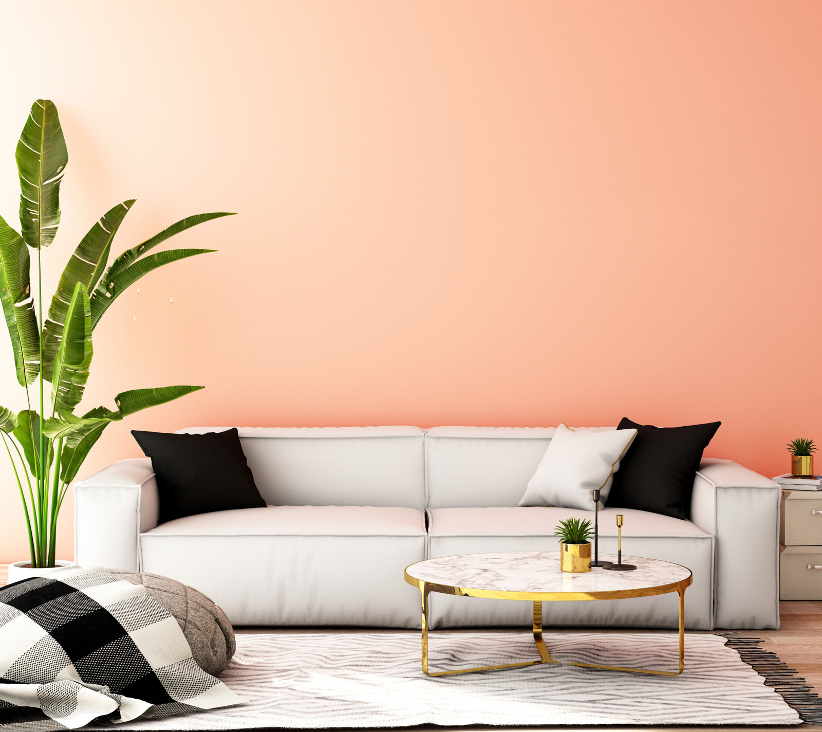 Wenig verändert die Raumwirkung so sehr wie die Wandfarbe. Dieses Jahr im Trend: Koralle.