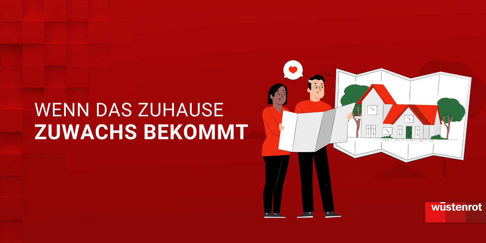 Frau und Mann haben einen Plan für ein Haus in der Hand