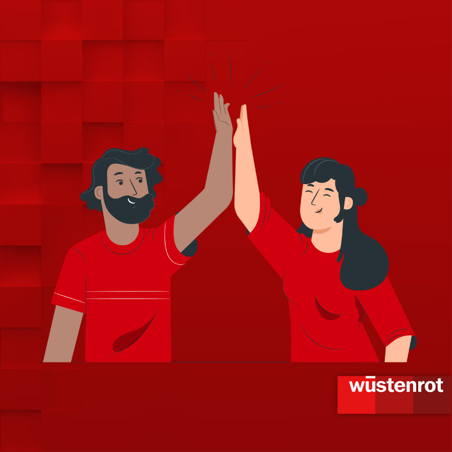 Zwei Personen geben sich ein High Five