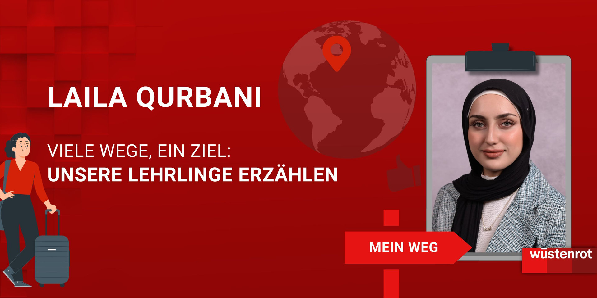 Grafik zum Interview mit Wüstenrot Lehrlinge Laila Qurbani
