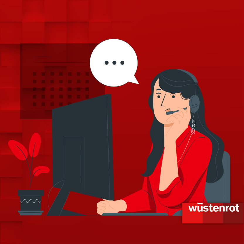 Mitarbeiterin im Kundencenter spricht mit Headset