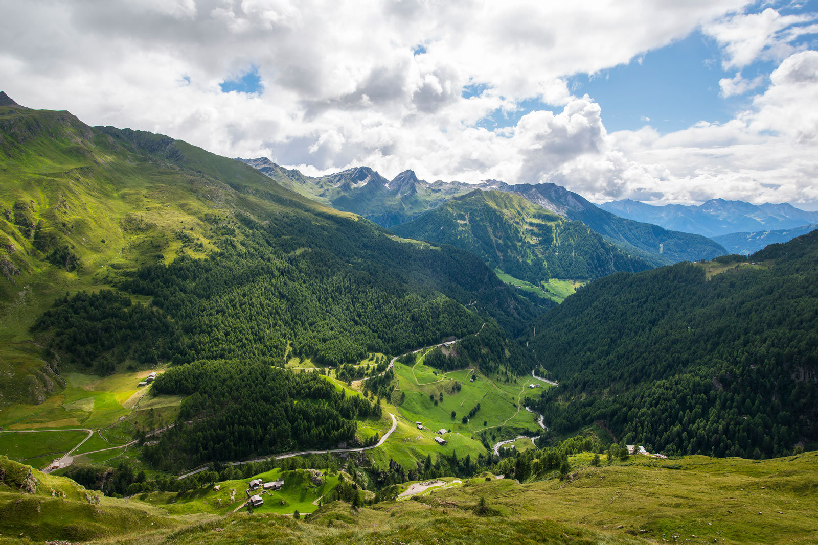 Blick von der Timmelsjoch ins Passeiertal