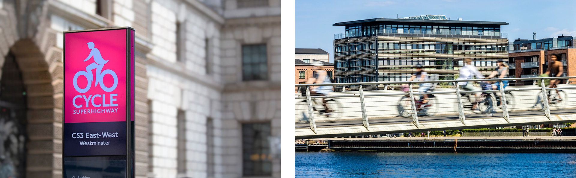 Faharrad-Highway-Beschuilderung und Brücke 