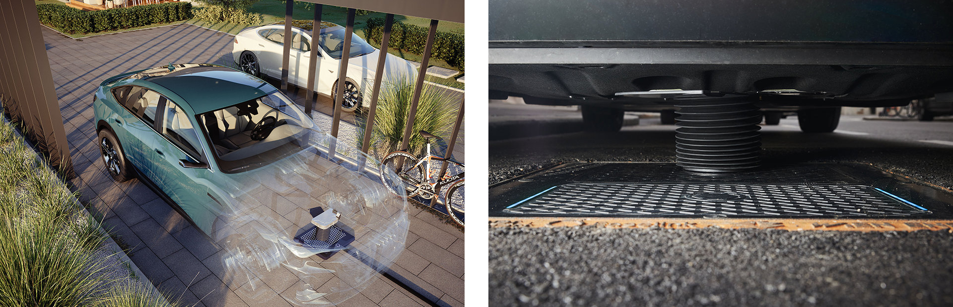 Anlage für kabelloses Laden von E-Autos