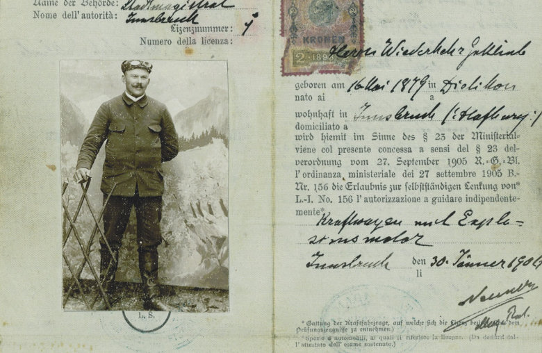 Führerschein von 1905.