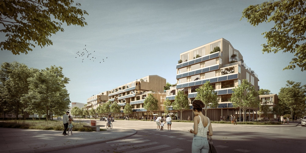 Visualisierung des Wüstenrot Wohnquartiers in der Alpenstraße