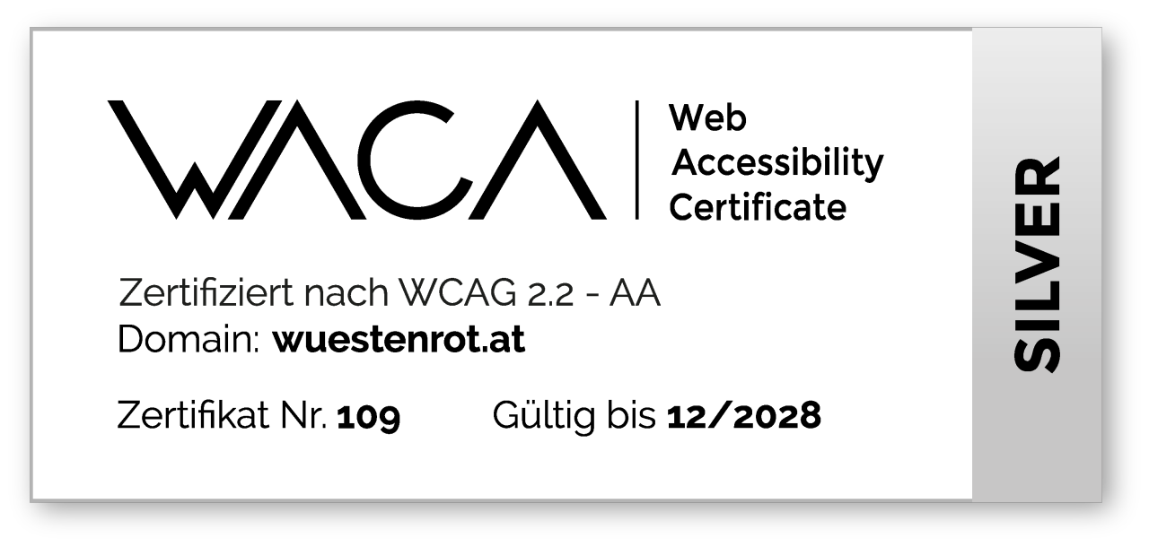 Silber WACA-Zertifizierung nach WCAG 2.2-AA